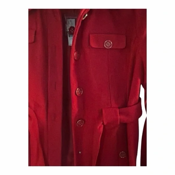 New York & Company Vibrant Red Belted Jacket Size XL NWT - Picture 9 of 9